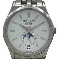 PATEK PHILIPPE Annual Calendar Moonphase 5396/1G-010 Silver 18K White #OK039