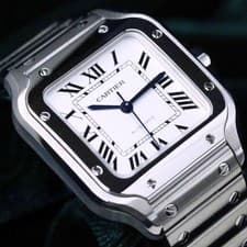 Cartier Santos De Cartier 42mm White Dial Stainless Steel MINT SET WSSA0029
