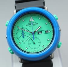 Rare [Exc+5]  Seiko 7A36‑7010 Surf Timer 40mm Day Date New Belt watch From Japan