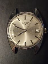 vintage Longines Ref 7912-6.  1960s.  Rare. Silver Sunburst Dial.