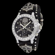 Voltage Sentinel X Sports Watch Black Dial Leather Strap Mineral Glass