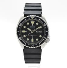 [EXCELLENT+5] SEIKO 7548-7000 150m Diver Black Vintage Kanji Quartz Men's Watch