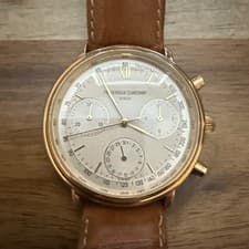 FREDERIQUE CONSTANT Classic Round Chronograph Gold Leather Watch 36mm