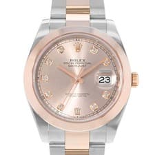 Rolex Datejust 41 126301 Sundust Diamond 18k Rose Gold Mens Watch Box Card 2020