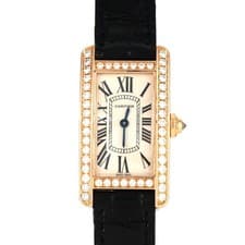 Authentic Cartier Tank American SM PG/Cross D WB707931 PG/RG Quartz #270-004...