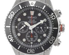 SEIKO PROSPEX V175-0AD0 Diver's Black Dial Solar Men's Watch