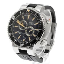 Oris 7610 Diver's Regulator Date Automatic Men's Watch Black Round Dial Auth