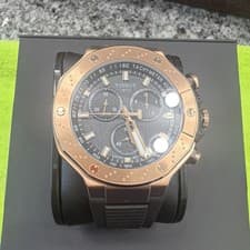 Tissot T-Race Quartz Chronograph Tachymeter Black Dial Rose Gold Case 45mm