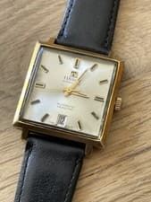 TISSOT By Omega OSEASTAR Automatic VISODATE Square Tank Watch Date Cioccolatone
