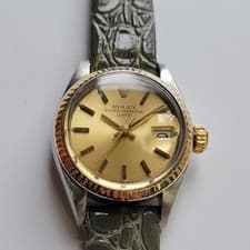 Rolex Lady Oyster Date Ref 6917 18k Gold SS Automatic 1980s Swiss Luxury RA735