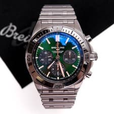 Breitling B01 42 Chronomat AB0134 Green Dial Chronograph Stainless Watch