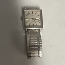 Citizen Automatic Day-Date Square Silver Stainless Steel Wristwatch