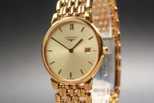 [Near MINT] Longines L5.632.2 33mm Gold Dial Date Quartz Men's Watch From JAPAN