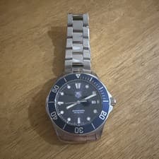 Tag Heuer 42mm Aquaracer Automatic Calibre 5 Blue Dial Rotating Bezel Stainless