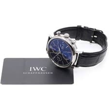 IWC SCHAFFHAUSEN PORTOFINO IW391029 42mm SS Black Dial Leather Strap #C372
