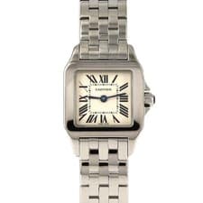 Authentic Cartier Santos de Cartier SM W25064Z5 Stainless Steel Quartz #260-...