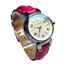 LOUIS VUITTON Tambour Vernis Q1218 Pink Sapphire Dial Quartz Women’s Watch 28mm