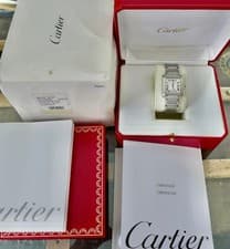 A BEAUTIFUL CARTIER TANK FRANCAISE REF. 2302 28mm AUTOMATIC  COMPLETE BOX SET