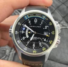 Hamilton Khaki GMT H776450 42mm Black Dial Date Automatic Men's Watch from JP