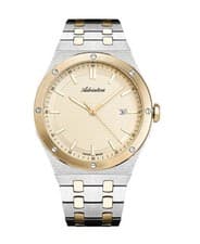 ADRIATICA Men Quartz Casual Watch Classic Dress Gold color Dial Waterproof Swiss