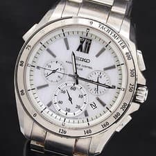 Seiko Brightz 8B82-0AL0 Date Chronograph Radio-Controlled Solar Men's Watch