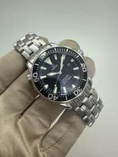 Omega Seamaster Black Wave Dial Quartz 41mm Stainless Steel Watch 2064.50