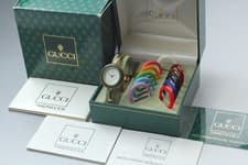 Vintage [MINT w/ BOX] Gucci 11/12.2 Change Bezel 12 Colors Quartz Ladies Watch