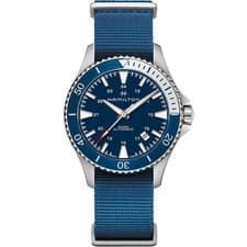 Hamilton Khaki Navy Scuba Automatic Blue Dial Nylon Strap Men's Watch H82345941