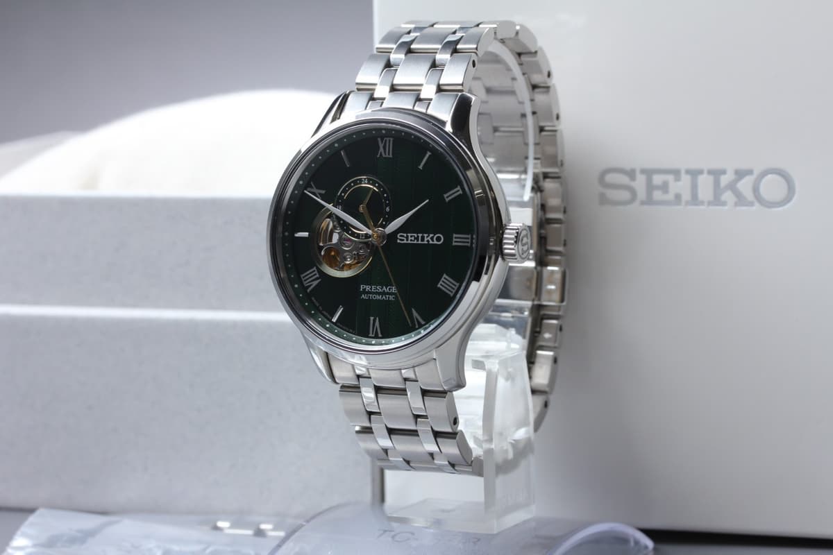 [Exc+5] Seiko Presage Automatic Open Heart Green Dial Men’s Watch fr Japan #827