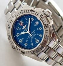 BREITLING men's watch A17360 SUPEROCEAN AUTOMATIC, BLUE DIAL, 42mm, SALE!