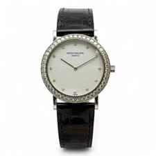 Patek Philippe Calatrava 18k White Gold White Diamond Dial Unisex Watch 5006G
