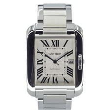 Cartier Tank Anglaise W5310008 47mm SS Silver Dial Automatic Date #KN358