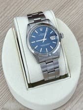 Rolex Oyster Perpetual Date Blue Dial Automatic Stainless Steel Men's Watch