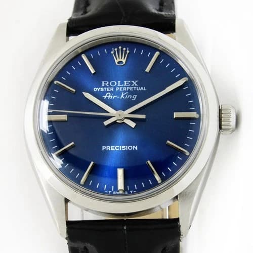 Vintage Rolex Air-King Automatic Blue Dial 34mm Men Steel Watch Ref 5500/1002