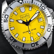 Scurfa Diver One D1-500 Yellow Stainless Steel High Accuracy Quartz GORGEOUS!!!