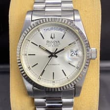Special bg32872-1 Bulova President Super Seville Day Date Automatic Silver