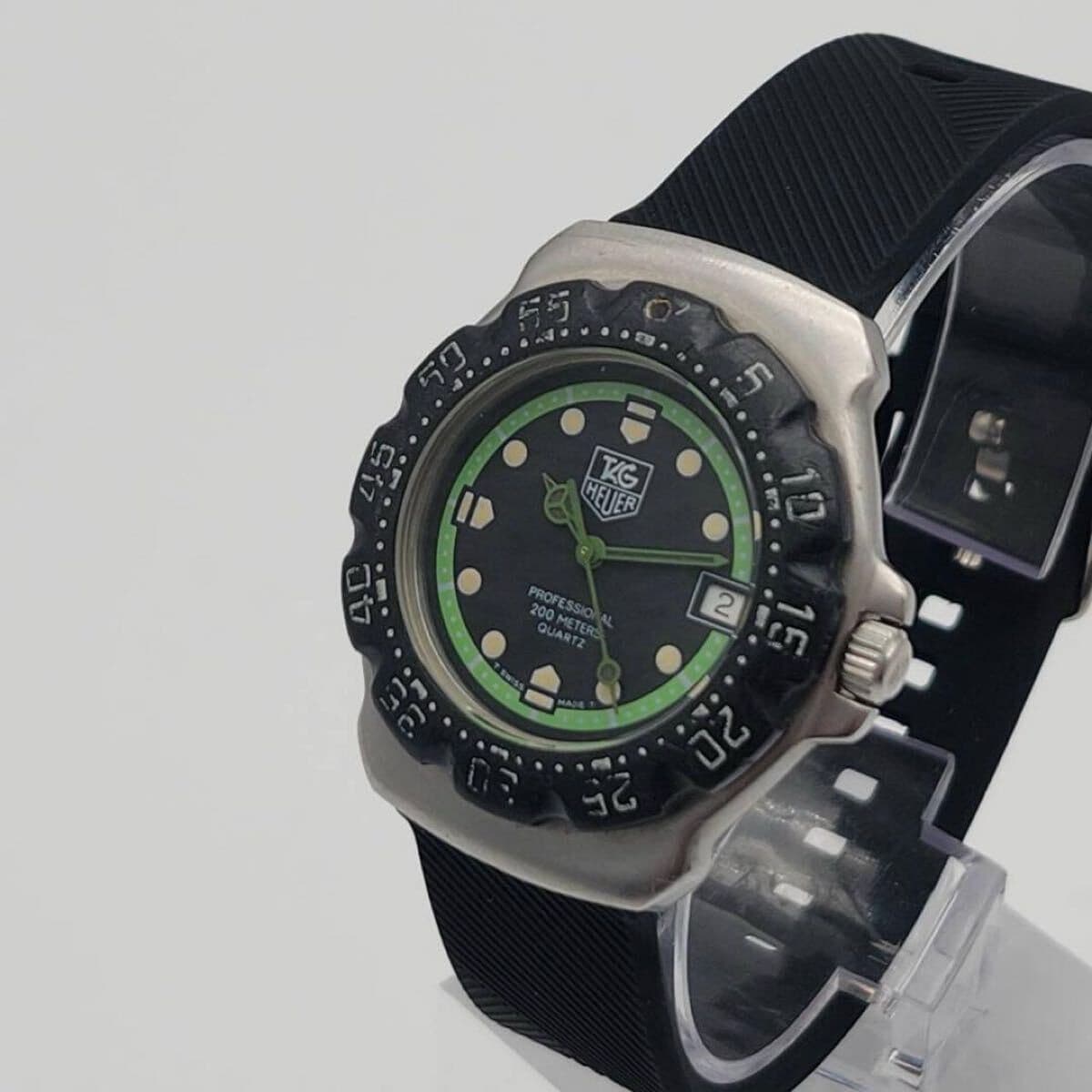 TAG Heuer Formula 1 WA1215 Green Black 3 Hands Date Quartz Black Dial Diver Boys