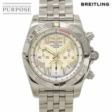 Breitling Chronomat 44 AB0110 Chronograph White Shell Dial Men's Watch Used