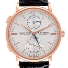 A. Lange and Sohne Saxonia Dual Time Rose Gold Mens Watch 386.032 Papers