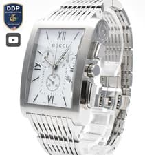 [MINT w/Box] GUCCI G-Metro 8600M Chronograph White Dial Men's Quartz Watch JAPAN