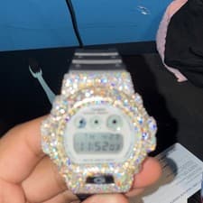 Casio G-SHOCK moissanite ￼ Accent Digital Men's Wristwatch Black Resin Band