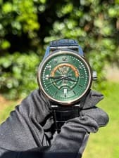 GV2 Gevril Giromondo GMT 42304 LE 311/500 Green Dial Rose Gold Men Box Papers