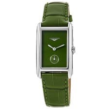 New Longines DolceVita Quartz Green Dial Leather Women's Watch L5.512.4.60.2