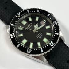 Citizen Challenge Diver 1978 40mm Quartz Water Resistant Used with Red Calendar