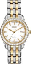 Citizen Eco-Drive Quartz Womens Watch Stainless Steel Crystal 2-Tone EW1908-59A