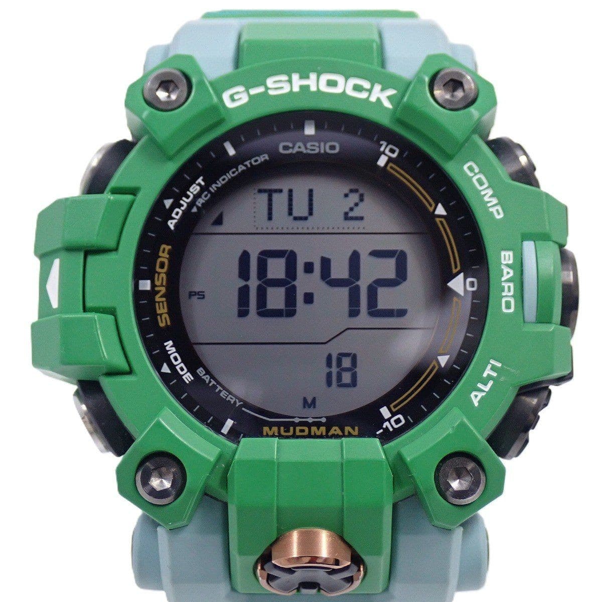 Casio G-Shock Mudman Triple Sensor Solar Radio Watch Green Resin