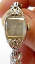 Vintage Longines 14K White & Diamonds Ladies Wrist Watch 17J 4LL Movement