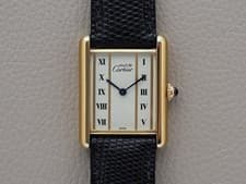 Cartier Tank Vermeil Quartz 590005 Roman Numeral Dial 23.5x30mm