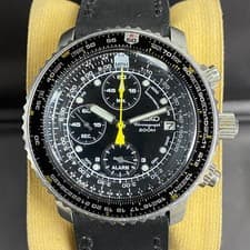 RARE Seiko Pilot Flight master SNA411P1 Chronograph 7T62-0EB0 Black Dial Watch