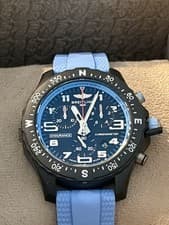 BREITLING Endurance Pro 38mm Chronograph Blue Rubber Strap MSRP $3550